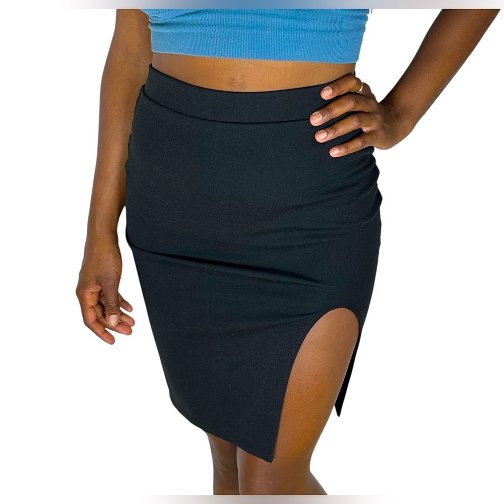 Cotton Pencil Skirt with Slit Size S